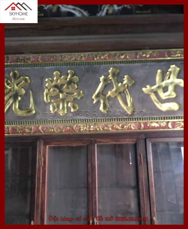 Hoành phi gỗ phòng thờ chữ Thế đại Vinh quang